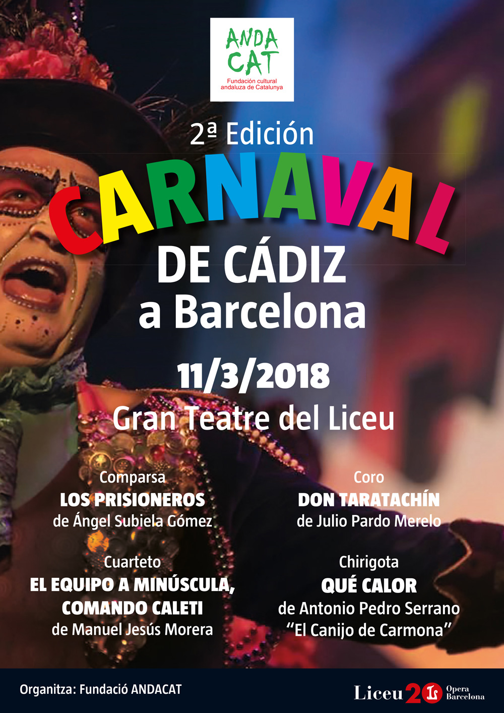 Cartel Segunda Edición Carnaval de Cádiz en Barcelona